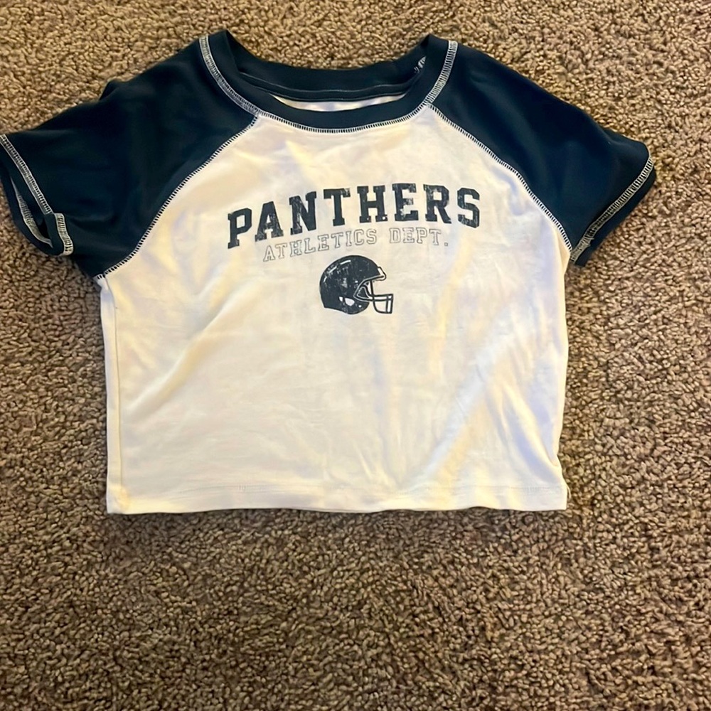Panthers navy blue crop top